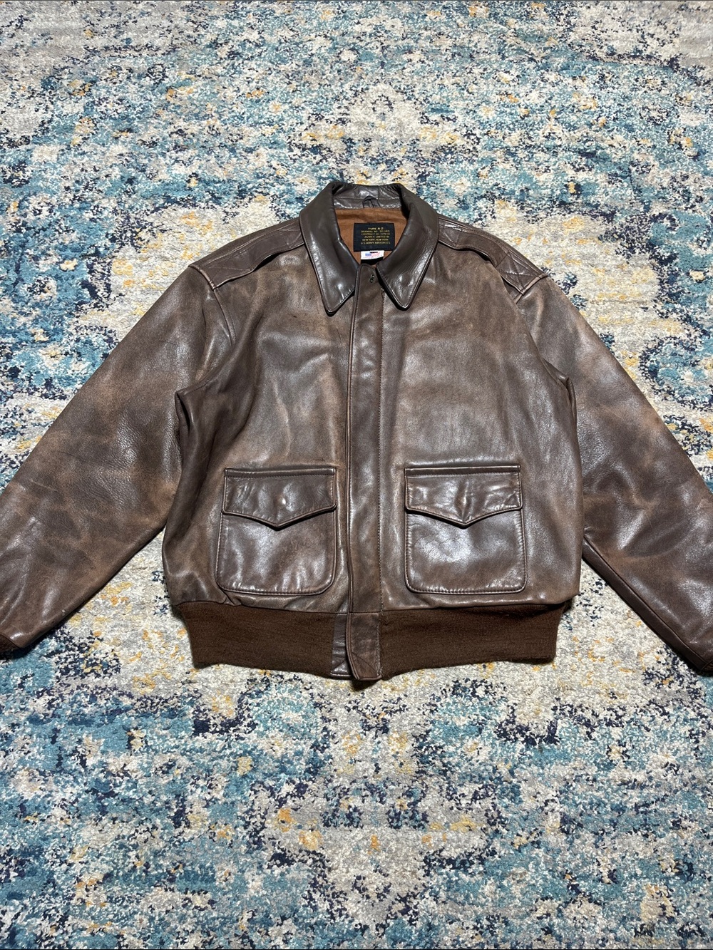 VTG Avirex Type A-2 genuine horsehide Flight Jacket Size 44